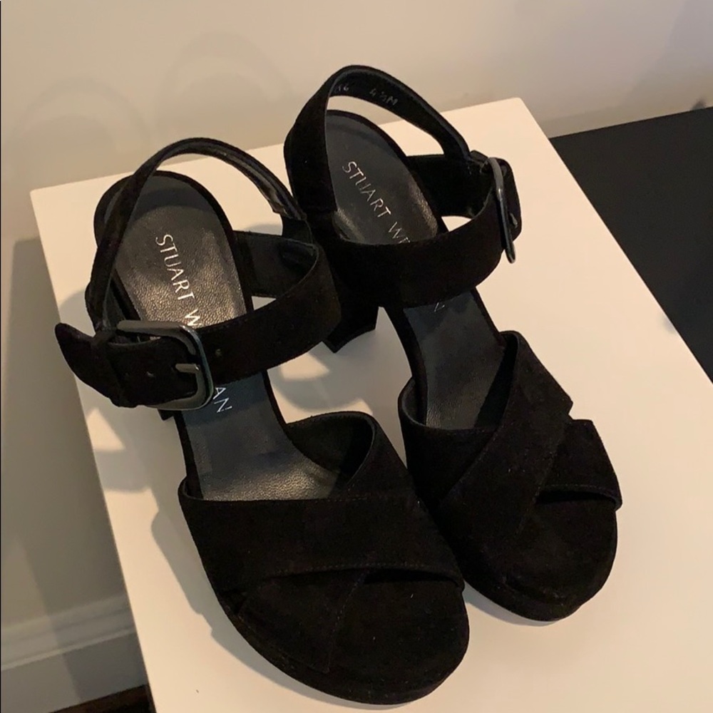 Stuart Weitzman black suede sandals. Size 4 1/2.